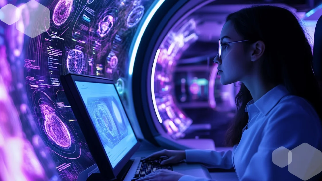 Medical professional analyzing futuristic data on screen, representing 99233 CPT code time requirements for high complexity patient evaluation